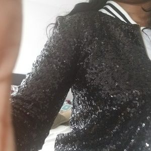 Sequin varsity jacket